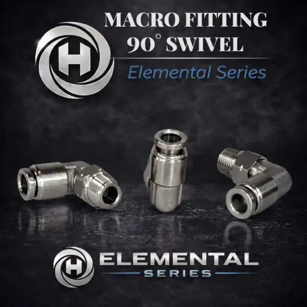 hardon 90° swivel macroline fitting silver