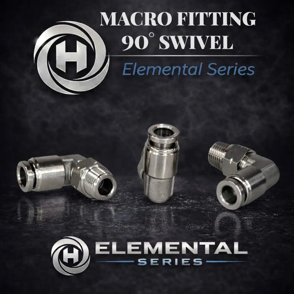 hardon 90° swivel macroline fitting silver