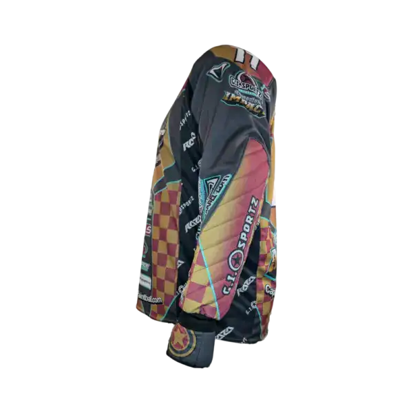 custom raza padded imperial jersey, impact checkered, l used