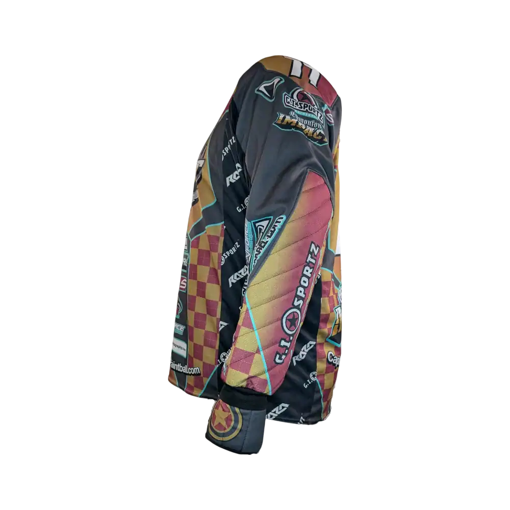 custom raza padded imperial jersey, impact checkered, l used