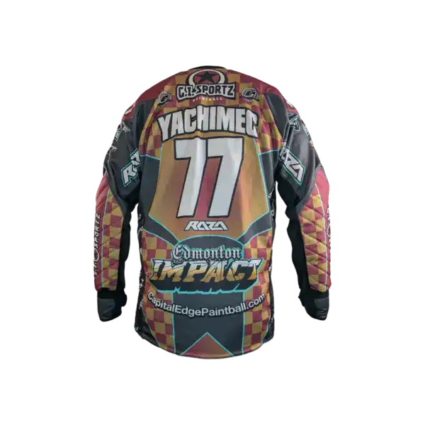custom raza padded imperial jersey, impact checkered, l used