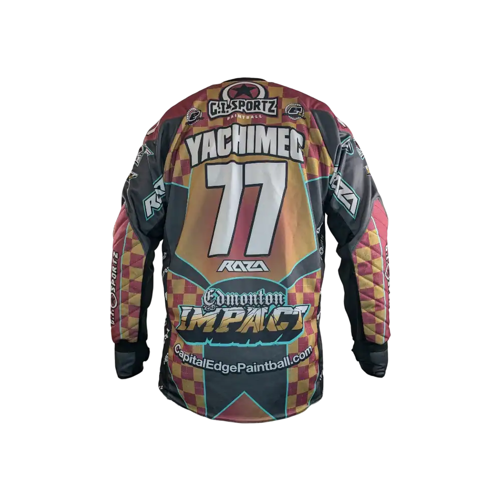custom raza padded imperial jersey, impact checkered, l used