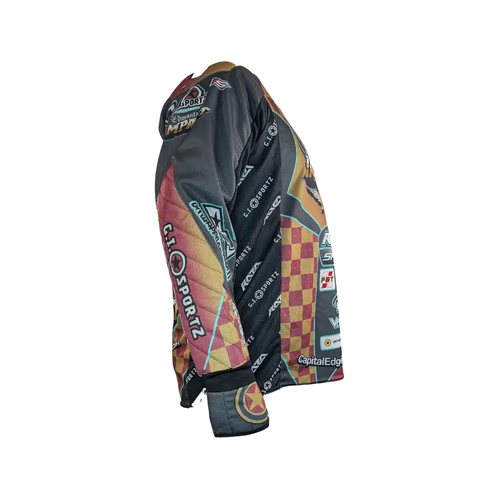 custom raza padded imperial jersey, impact checkered, l used