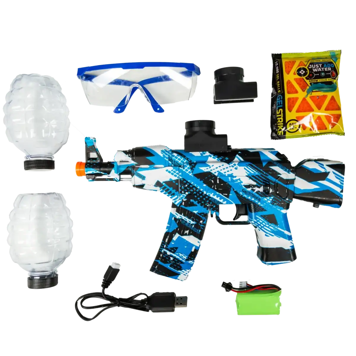 gelstrike apex ak rapid blaster, blue new