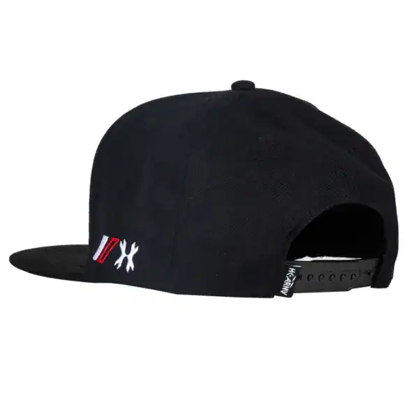hk army split snapback hat, black/white/red new