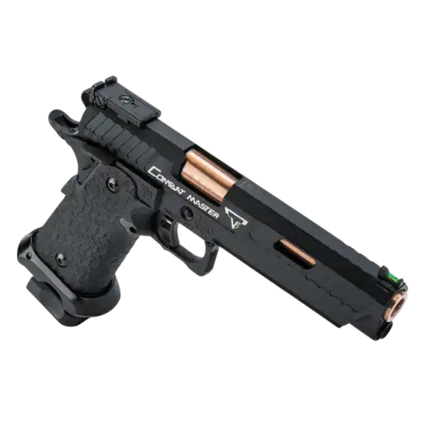 EMG TTI JW3 2011 Combat Master gas blowback airsoft pistol in matte black.