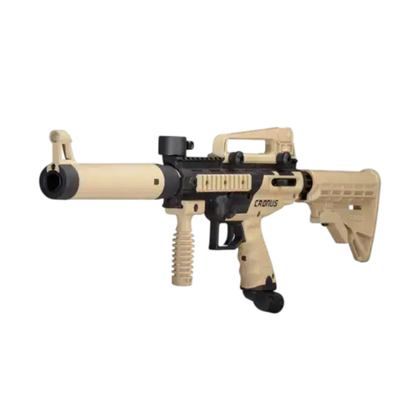 Tippmann Cronus Tactical Edition tan black tactical paintball marker gun.