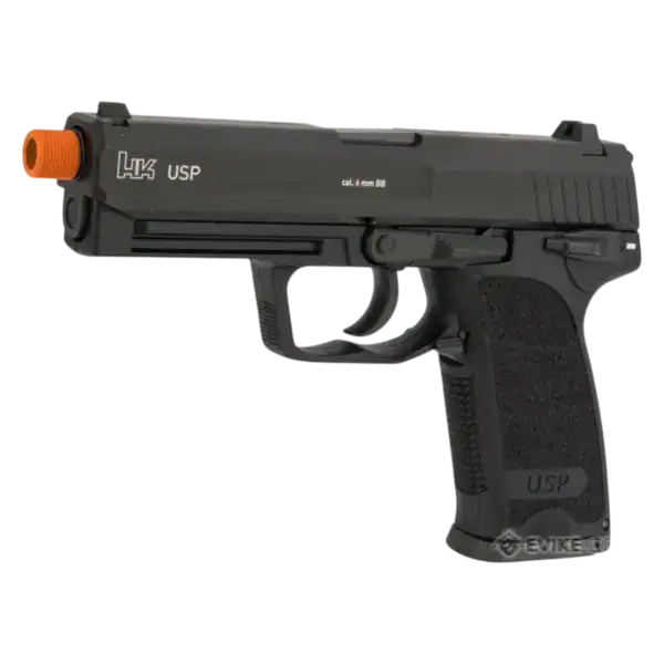 Umarex H&K USP Match gas blowback airsoft pistol in black with front barrel weight.
