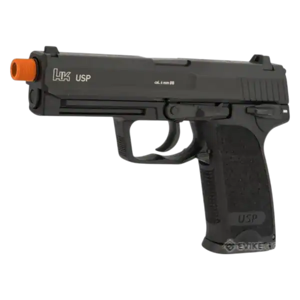 HK USP Match KWA Black gas blowback tactical paintball airsoft pistol.