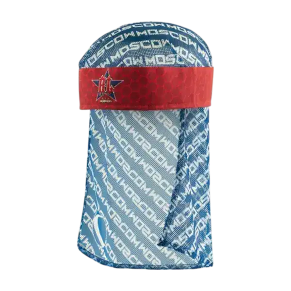 Dye Head Wrap Russian Legion team colors paintball headband with red and gold abstract pattern.