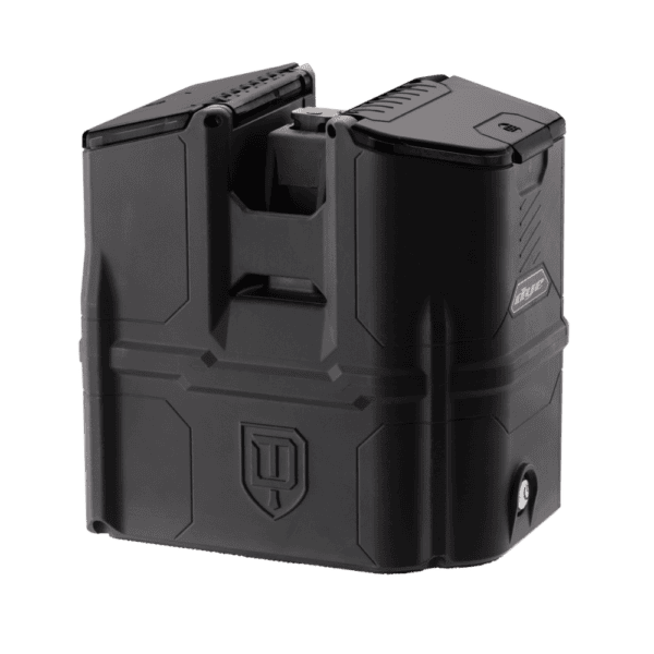 Dye Box Rotor Loader in black for DAM paintball markers.