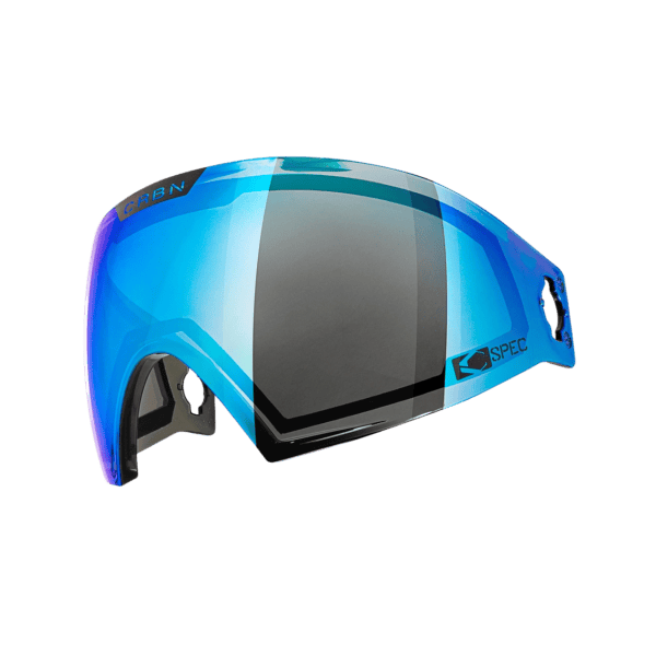 C SPEC Highlight Lens in Grey Cyan Mirror for a paintball goggle mask.
