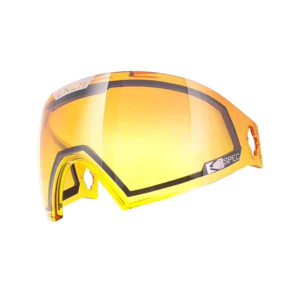 C SPEC Lowlight Lens Orange Fade Clear Mirror for a paintball goggle mask.