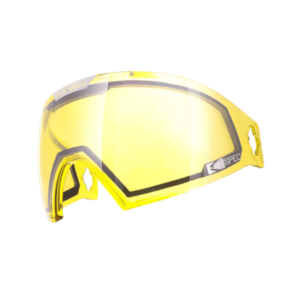 C SPEC Lowlight Lens Yellow Clear Mirror for a paintball goggle mask.