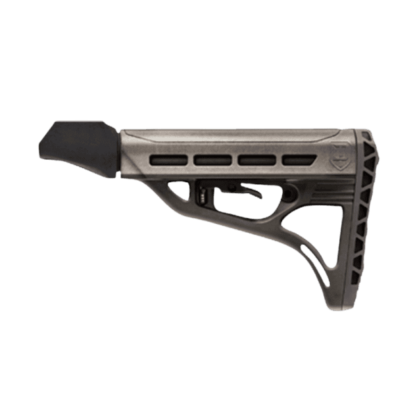 Dye DAM lightweight buttstock in dark earth tactical paintball marker upgrade.
