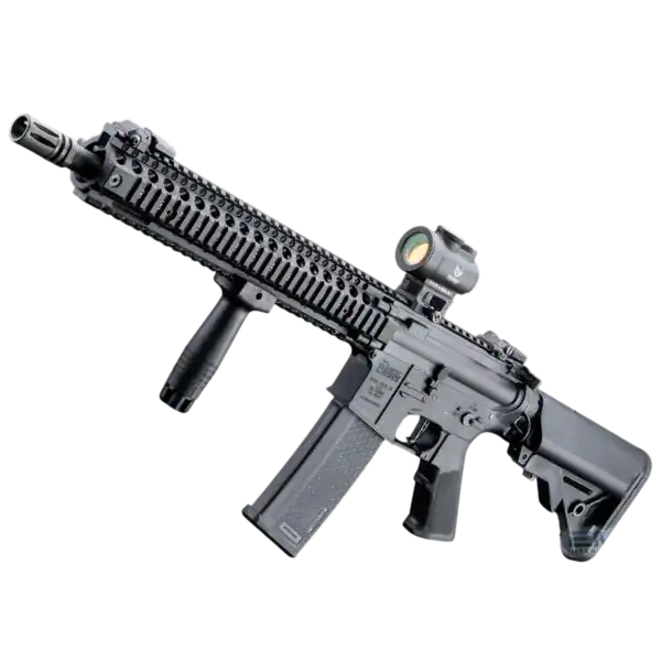 EMG Helios Daniel Defense DDM4A1 EDGE 2.0 airsoft AEG rifle in matte black.