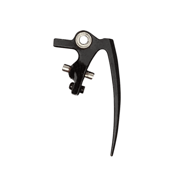 The official black DYE DSR+ Fang Trigger upgrade for paintball markers.