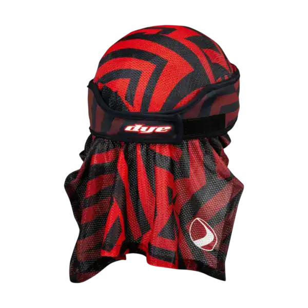 DYE x Halo Head Wrap Dazzlecam Red paintball headband with red camo pattern.