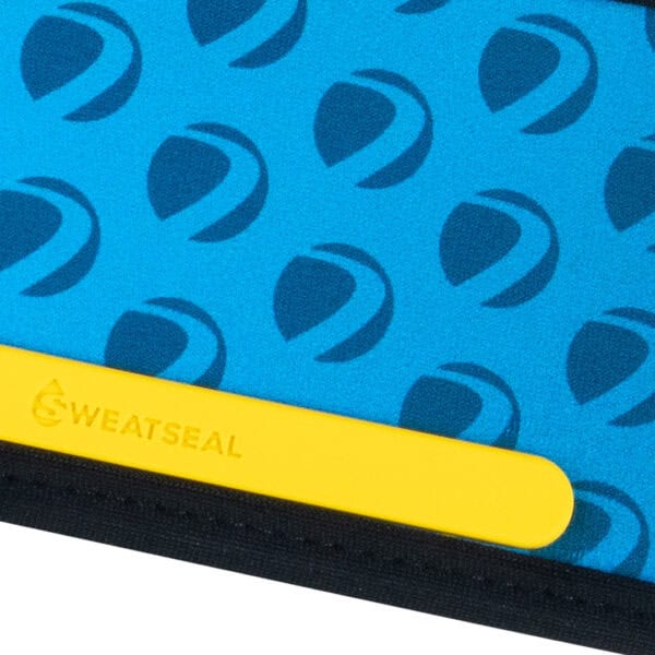 DYE x Halo Head Wrap Tidal Blue paintball headband with blue wave pattern.