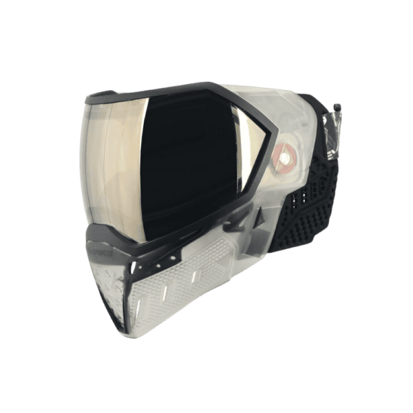 Empire EVS paintball goggle in Clear Black with a dual pane HD Chrome Lens.