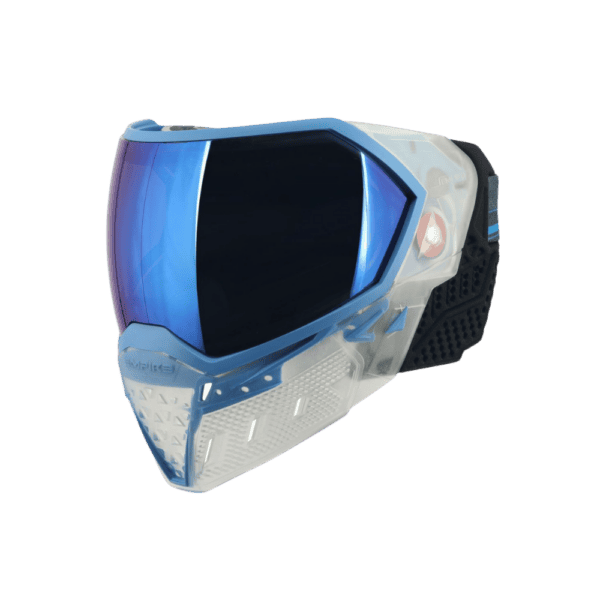 Empire EVS paintball goggle in Clear Blue colorway with a dual pane Blue Mirror lens.