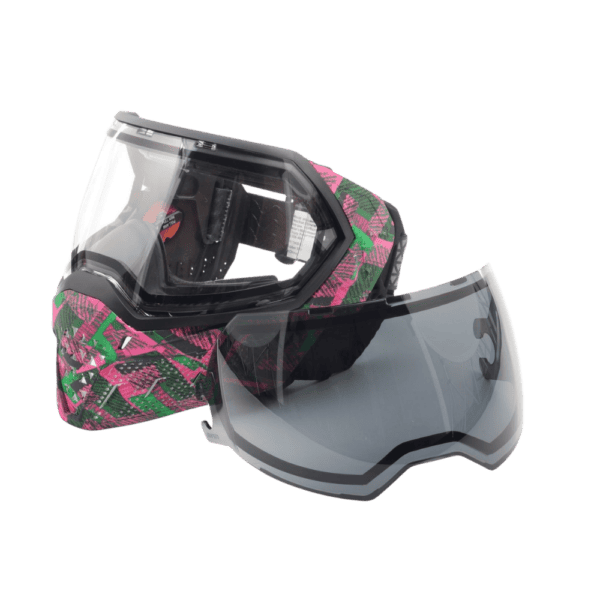 Empire EVS Goggle LE Geo Grunge paintball mask with a dual pane clear thermal lens and alternative Ninja lens.