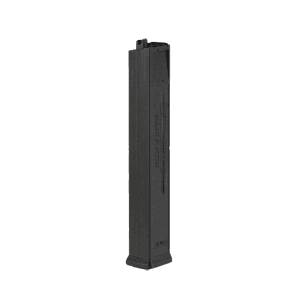H&K UMP GBB 30 Round Mag black gas pistol magazine for tactical paintball training.
