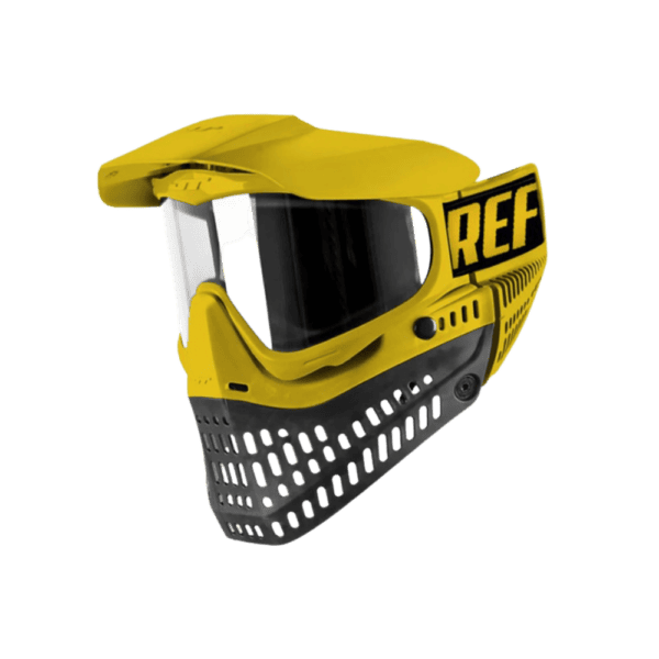 JT Proflex Referee Goggle yellow and black paintball mask with thermal lens.