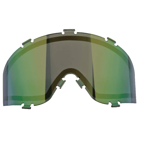 JT Spectra Thermal Lens Prizm Yellow Retro mirrored paintball goggle lens.