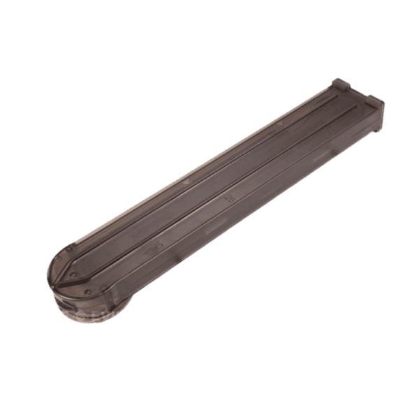 King Arms King Arms Mid-Cap 100RD Magazine P90 Series Single black replica paintball training loader.