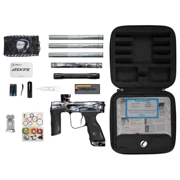 dye mxr electronic paintball marker | pga deathstar black / blue / gray polish | new