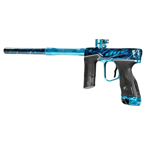 dye mxr electronic paintball marker | pga branded black / cyan polish | new