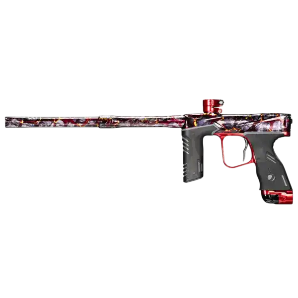 dye mxr electronic paintball marker | pga volcanic black / red polish | new