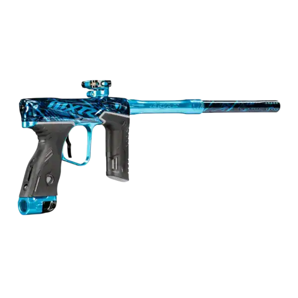 dye mxr electronic paintball marker | pga branded black / cyan polish | new