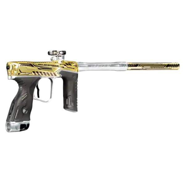 dye mxr electronic paintball marker | pga cyber gold / silver polish | new