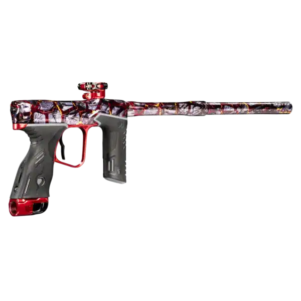 dye mxr electronic paintball marker | pga volcanic black / red polish | new