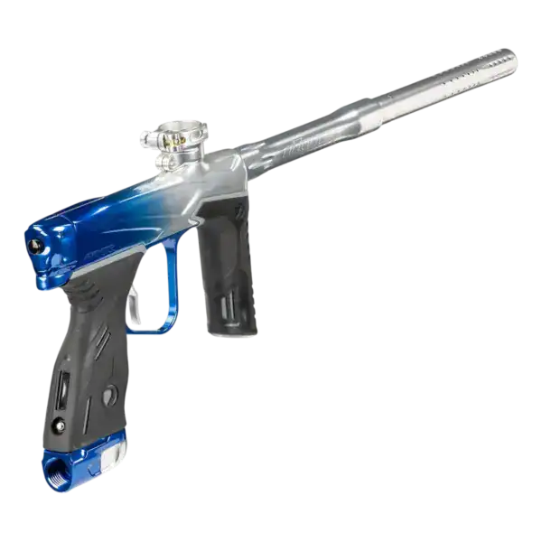 dye mxr electronic paintball marker | arctic clear / blue fade polish | new