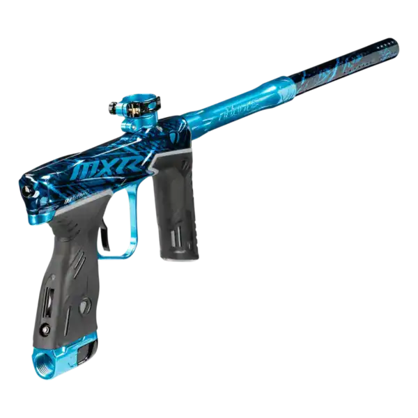 dye mxr electronic paintball marker | pga branded black / cyan polish | new