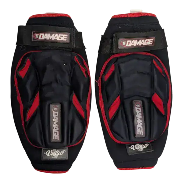 virtue damage knee pads, black/red, l/xl used