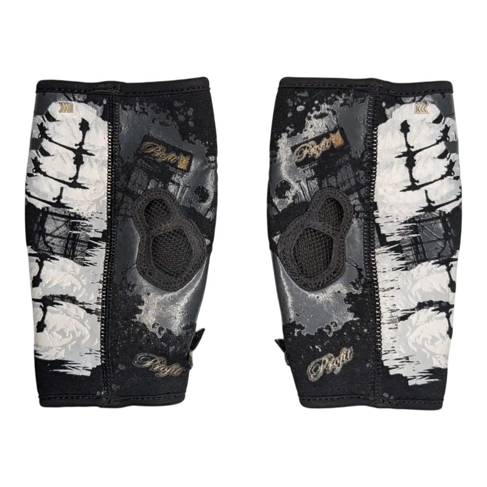 sly profit half gloves, black/white/gold, xl used