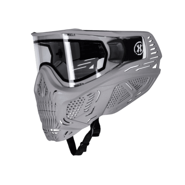 HK Army HSTL Skull Goggle System mask in Grey with smoke lens for paintball protection.
