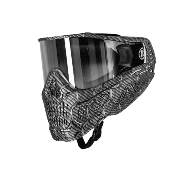 HK Army HSTL Skull Goggle System mask in Machine Silver for paintball and airsoft protection.
