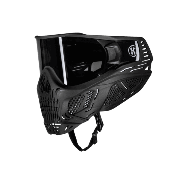 HK Army HSTL Skull Goggle System mask in Punisher black for paintball and airsoft protection.