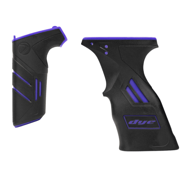 DYE Sticky Grip Kit DSR Black / Purple paintball marker replacement grips.