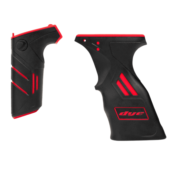 DYE Sticky Grip Kit DSR Black / Red paintball marker replacement grips.