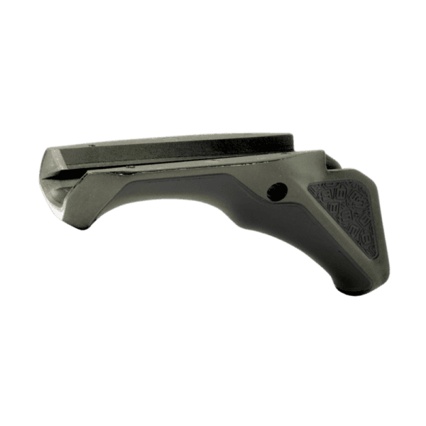 Brand new Dye Tactical Angled Picatinny Grip in olive drab for tactical paintball markers.