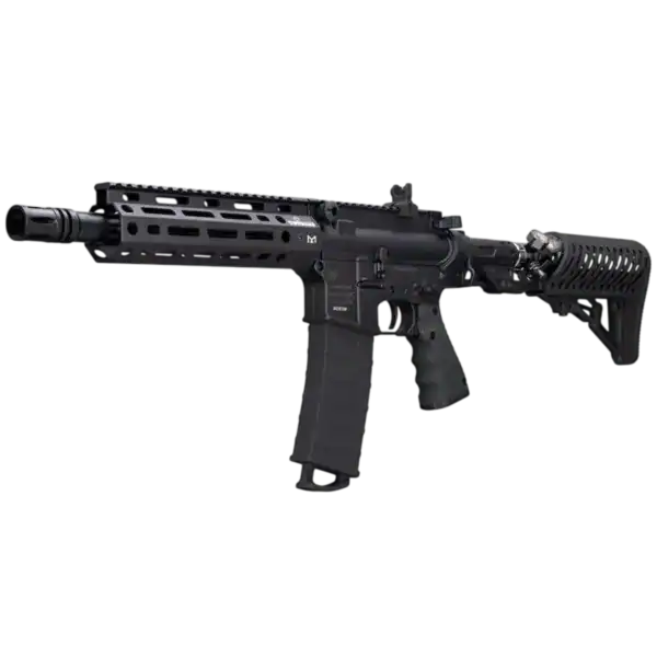 Tippmann TMC Elite tactical black magfed paintball marker.