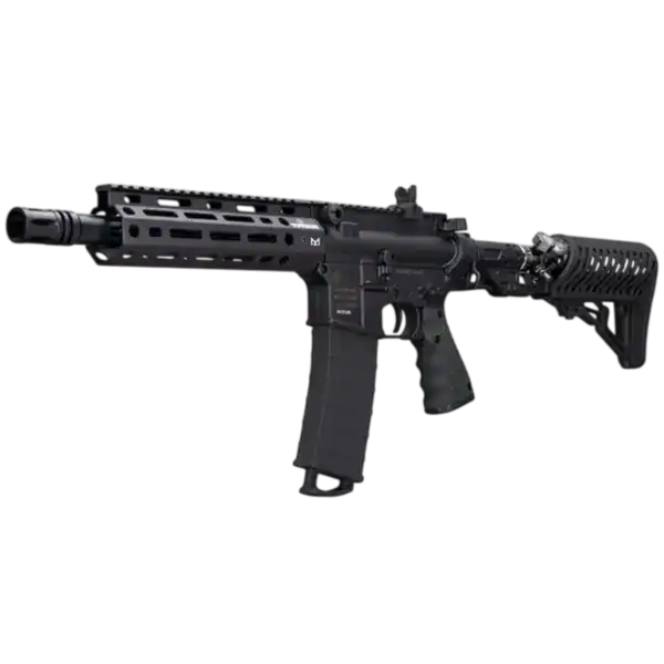 Tippmann TMC 68 Elite Black magfed paintball marker with Air Thru Stock.