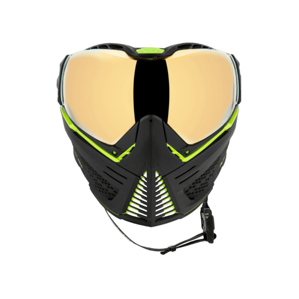 Push Unite Goggle Mk II Reactor black green mask with gold lens for paintball.