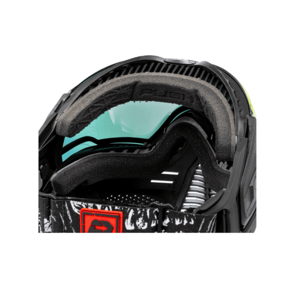 Push Unite Goggle Mk II Warlord Viper black and white skull mask with red lens for paintball.